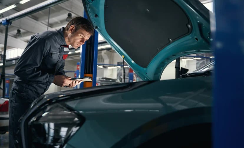 Workshop technician performing ADAS wheel alignment and sensor calibration in Melbourne