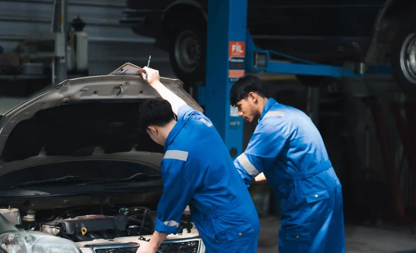 ADAS calibration team performing ECU coding and radar recalibration in Melbourne workshop